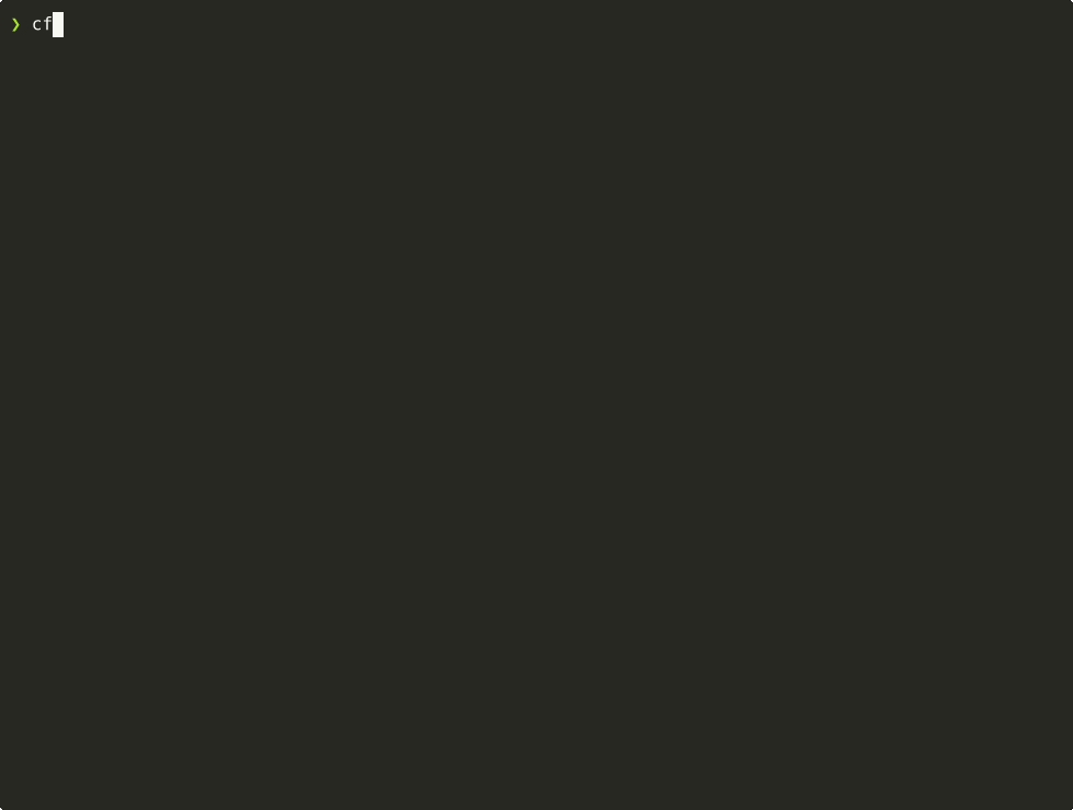 Terminal demo: cf init, cf prd add, cf tasks generate producing a task graph of 18 tasks, cf proof capture recording a bug as requirement REQ-0001, and cf proof status showing it open.